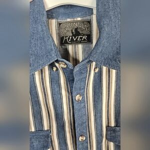Western Denim Button-Up Shirt